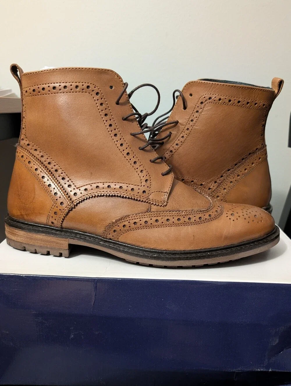 Men's Silver Street London Brogue Boots - Tan Leather